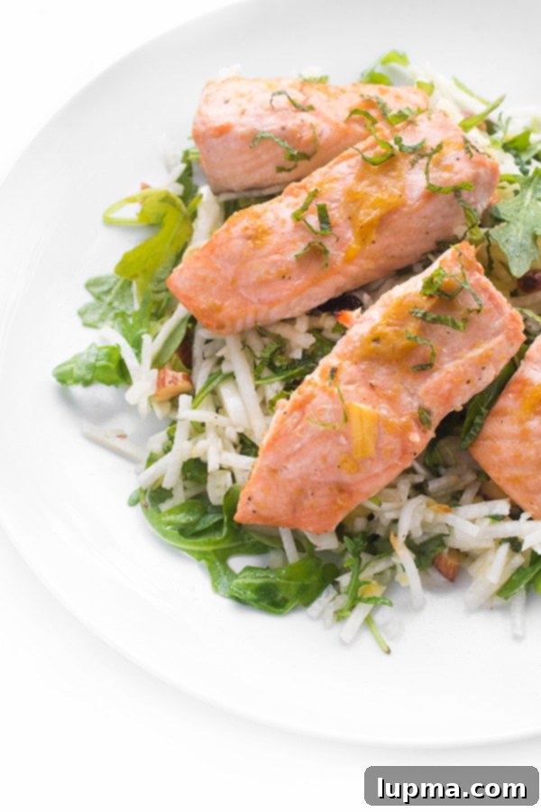 Roasted Brown Sugar Salmon with Orange Jicama