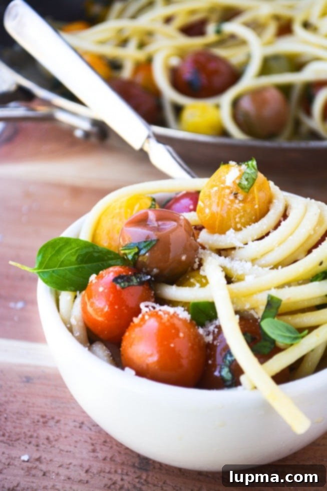 Bucatini with Burst Tomatoes