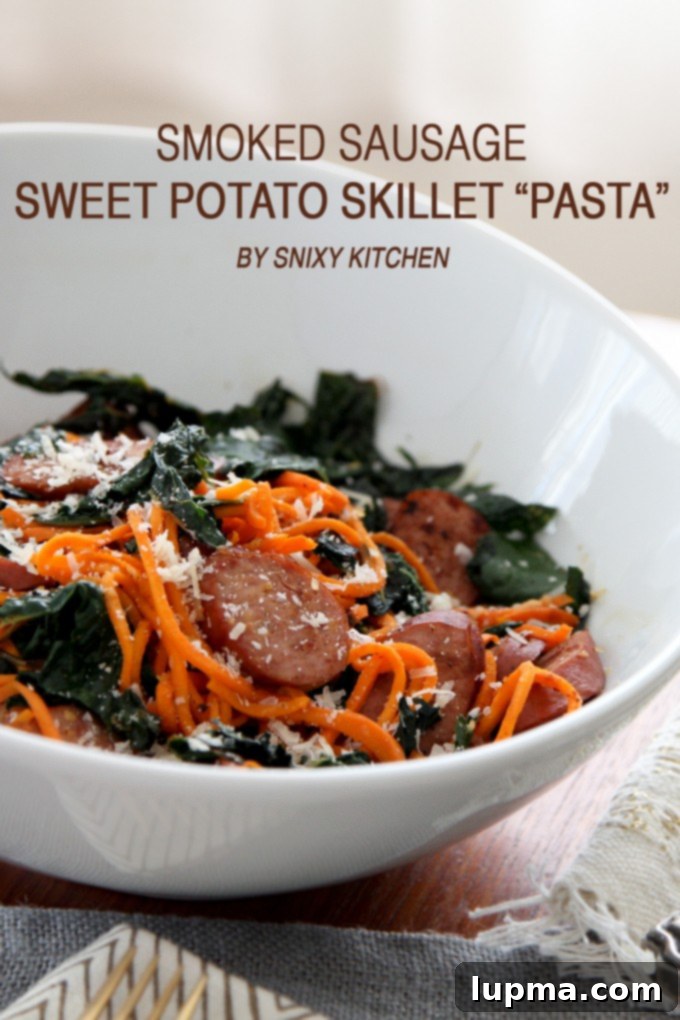 Smoked Sausage Sweet Potato Skillet Pasta
