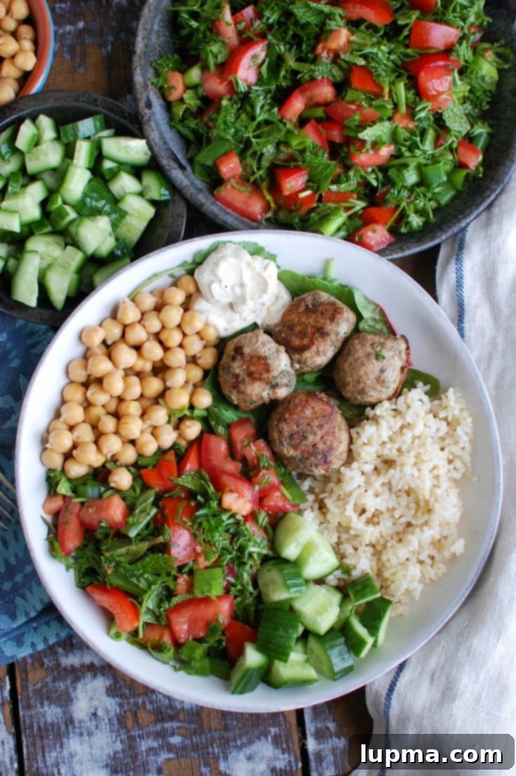 Sun-Kissed Mediterranean Turkey Meatballs 7 Mediterranean Baked Turkey Meatballs served with a dollop of yogurt or tzatziki sauce and fresh herbs.