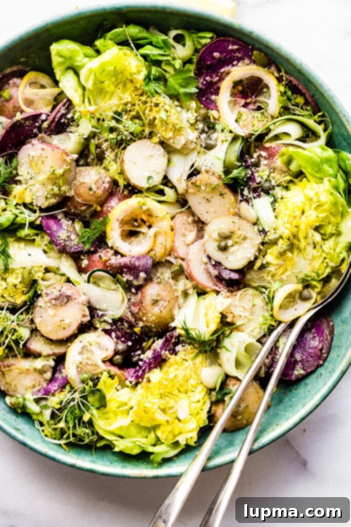 Cool Off with 13 Refreshing Summer Salads 8 Creamy Potato Salad with crispy bacon pieces and sliced hard-boiled eggs.