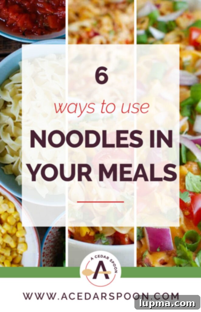 Do you love noodles? They are a versatile and easy way to create family friendly, delicious meals. Check out these 6 Ways to Use Noodles in Your Weekly Meals. 