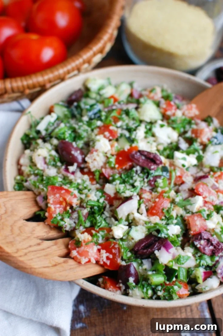 Aegean Tabbouleh 4 Greek Tabbouleh with tomatoes.