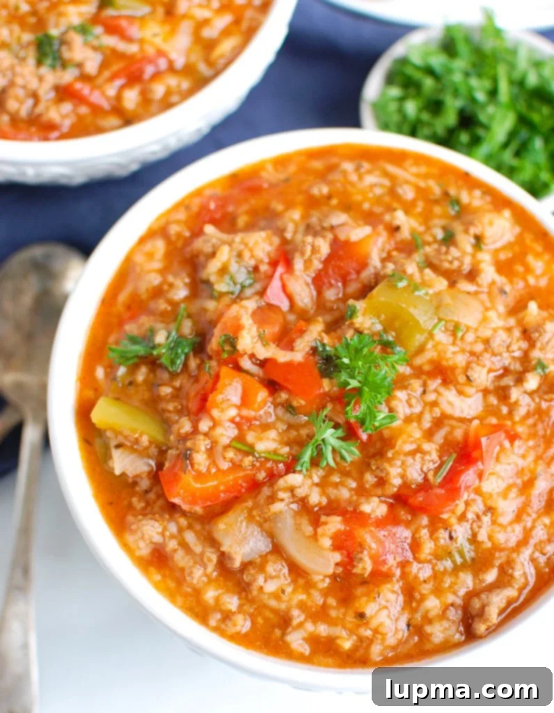 Instant Pot Deconstructed Stuffed Pepper Soup 4 Instant Pot Stuffed Pepper Soup above