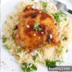 Vibrant Mediterranean Chicken 7 Mediterranean Chicken on a white plate with parsley