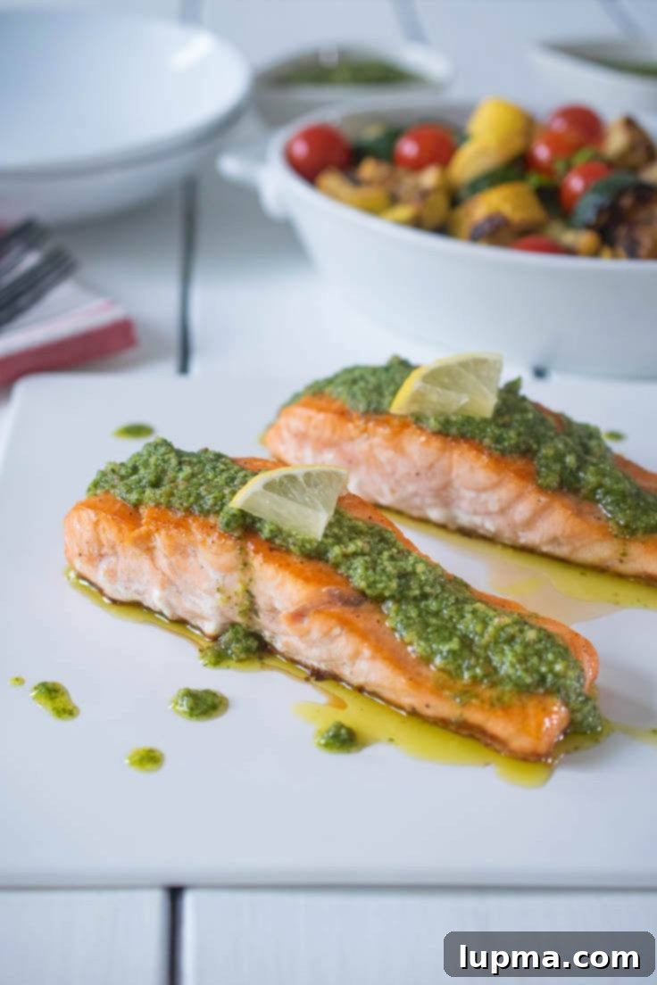 Mediterranean Lemon Pesto Salmon