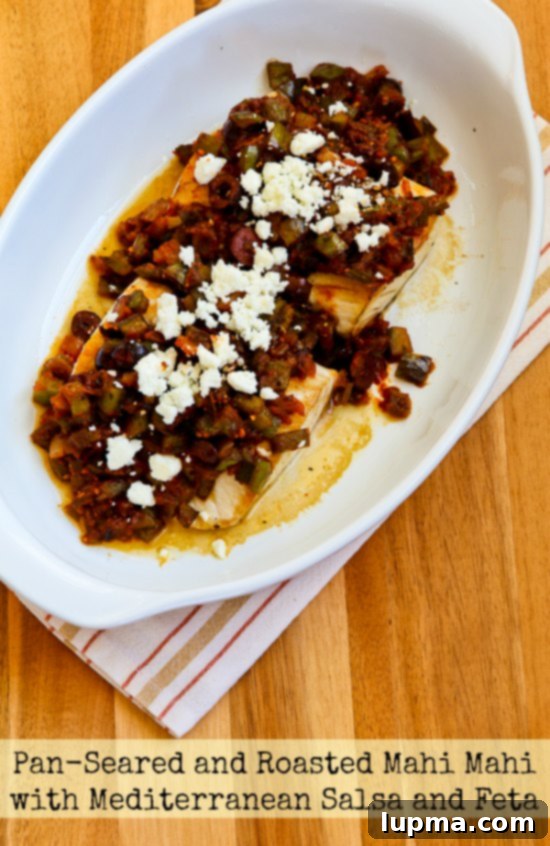 Pan-Seared and Roasted Mahi Mahi with Mediterranean Salsa