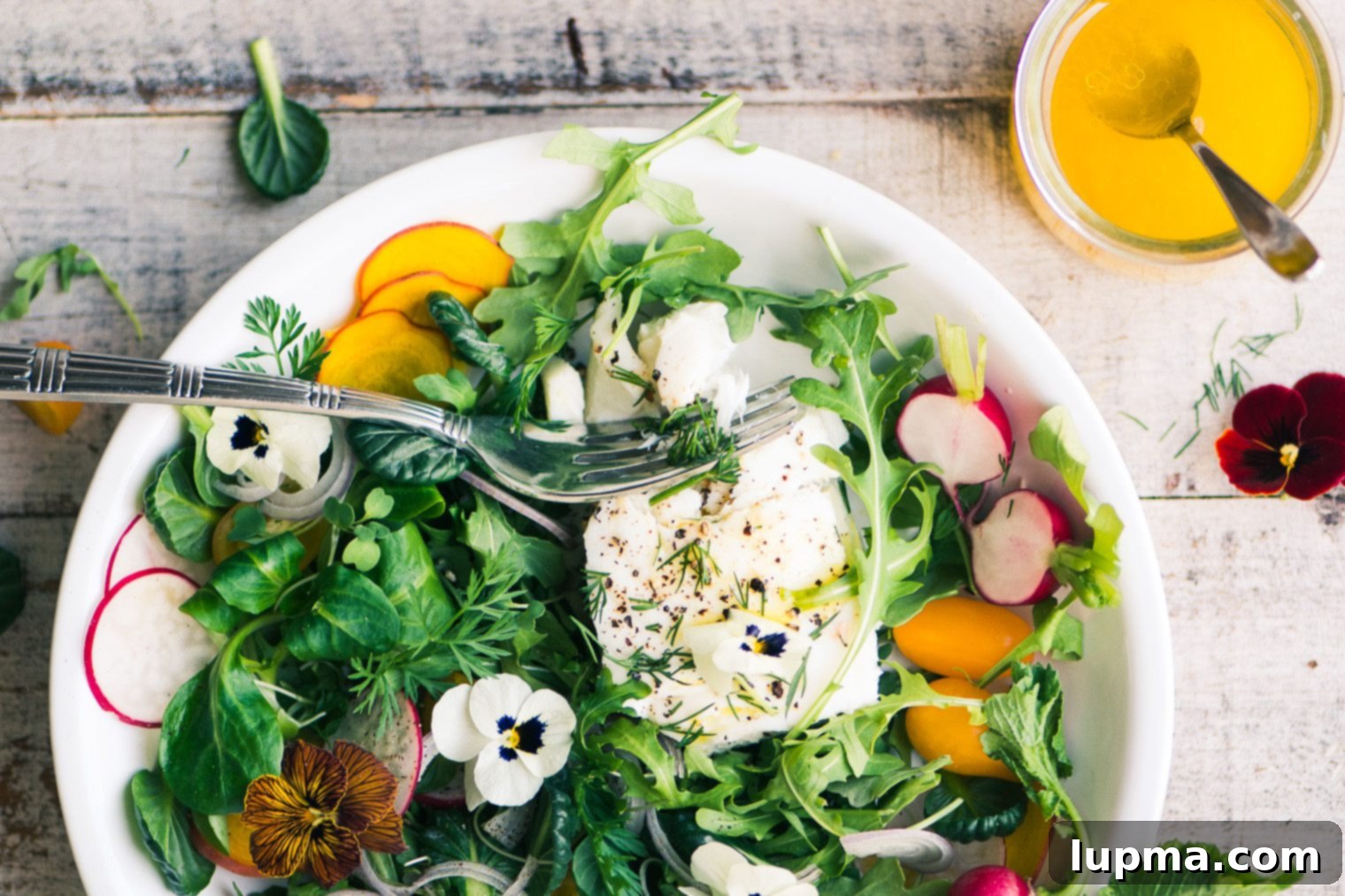 Poached Halibut Salad with Meyer Lemon Vinaigrette