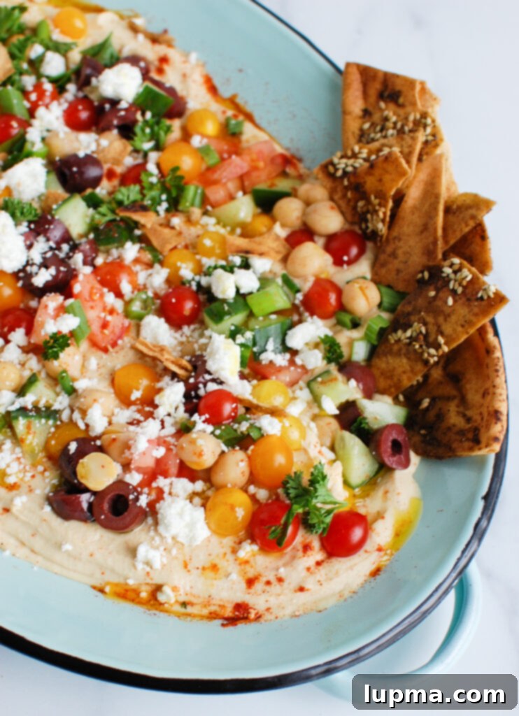 Mediterranean Hummus Platter 2 Hummus Platter on teal plate