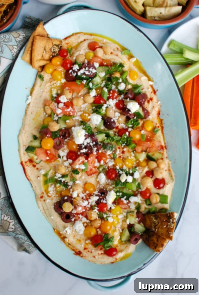Mediterranean Hummus Platter 4 Hummus Platter with pita chips