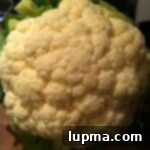 Chopped cauliflower florets for healthy soup
