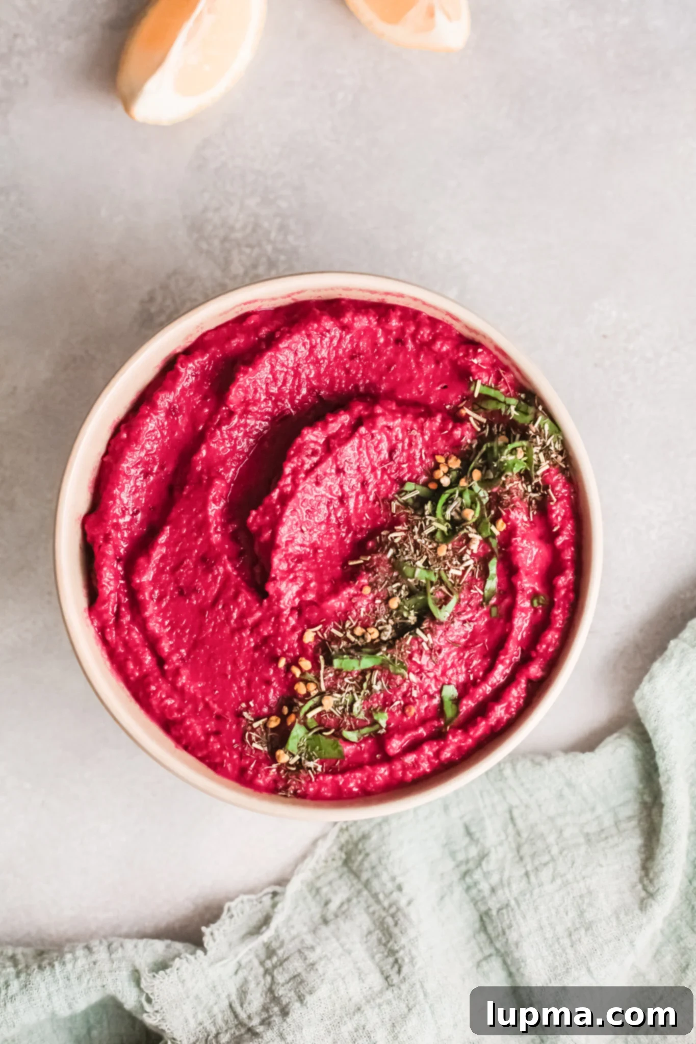 Vibrant Beet Hummus 4 Easy Beet Hummus with herbs