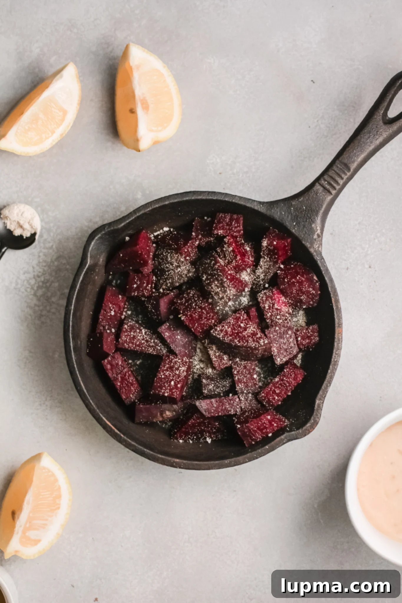 Vibrant Beet Hummus 6 Easy Beet Hummus in skillet