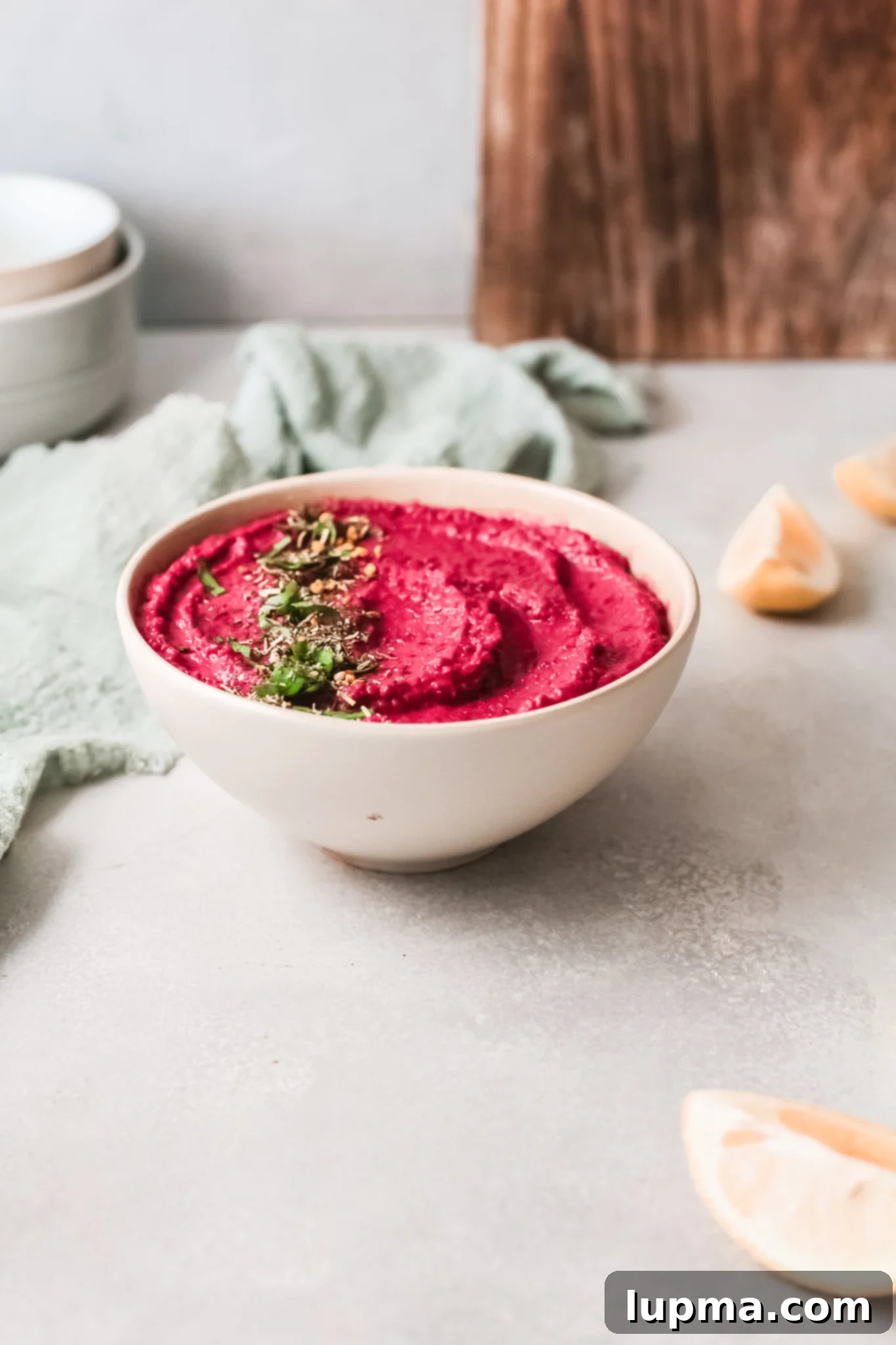 Vibrant Beet Hummus 9 Easy Beet Hummus in bowl