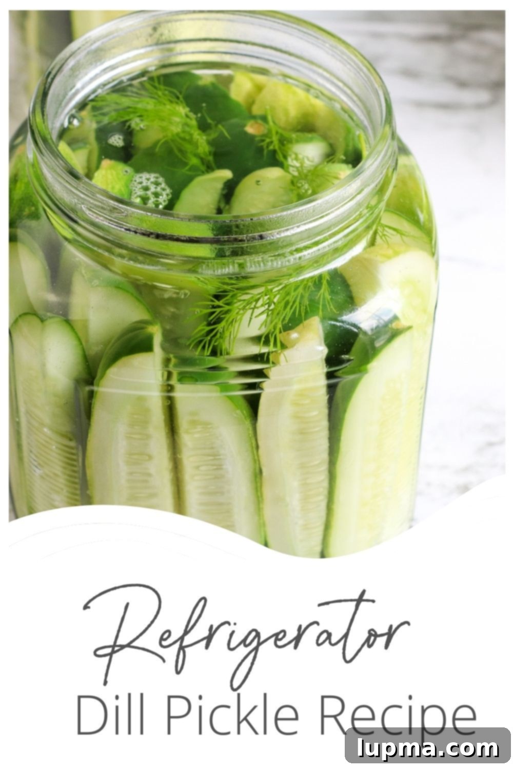 Speedy Refrigerator Dill Pickles 10 A jar of Refrigerator Dill Pickles with a brand logo overlay, emphasizing homemade quality and fresh ingredients.