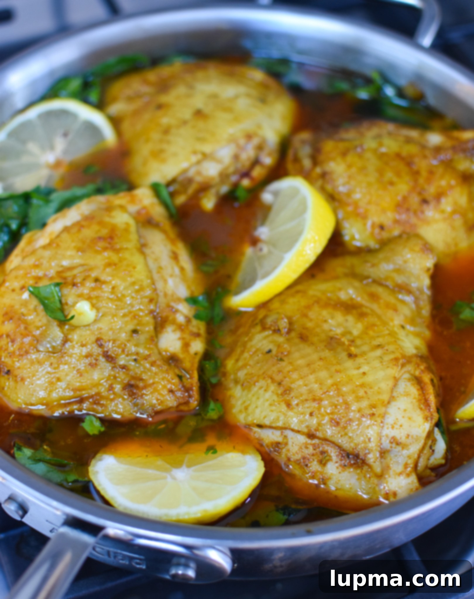 Sun-Kissed Mediterranean Chicken & Rice 7 The One Pot Mediterranean Chicken and Rice simmering in the pot with all ingredients, ready for the oven.