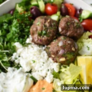 Mediterranean Golden Beef Meatballs 8 Mediterranean Baked Beef Meatballs, perfectly golden-brown and ready to serve.