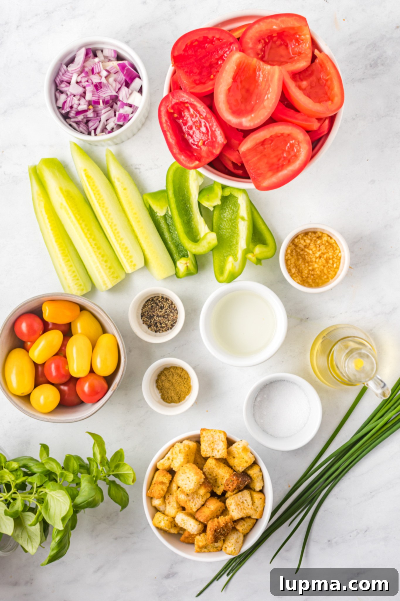 Refreshing No-Cook Gazpacho 3 Easy Gazpacho Recipe ingredients.