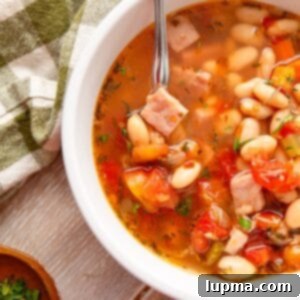 Hearty Navy Bean Soup 11 Classic Navy Bean Soup in a bowl, perfect for a warming meal.