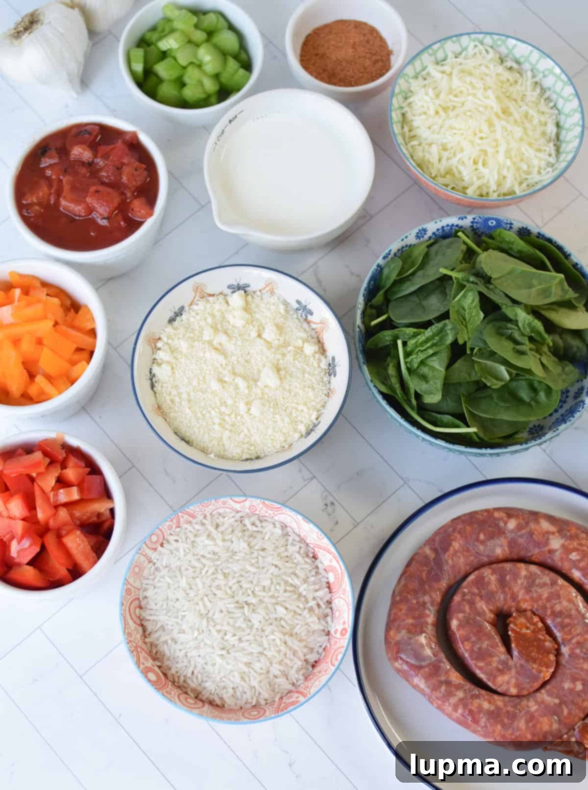 Hearty Creamy Cajun Sausage Rice Skillet 4 Creamy Cajun Sausage Rice Skillet ingredients