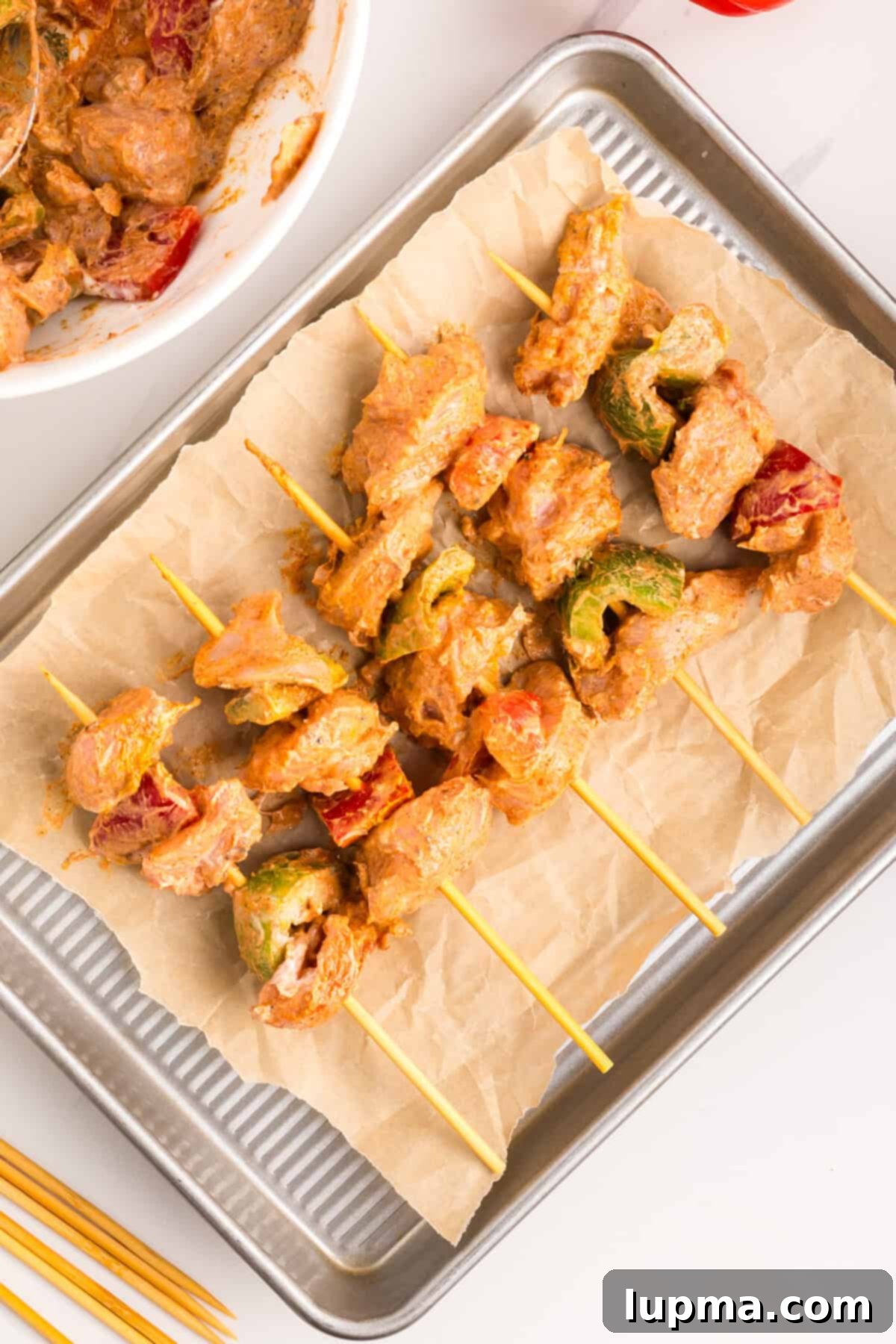 Smoky Chicken Tikka Skewers 9 Chicken Tikka Kebabs on skewers