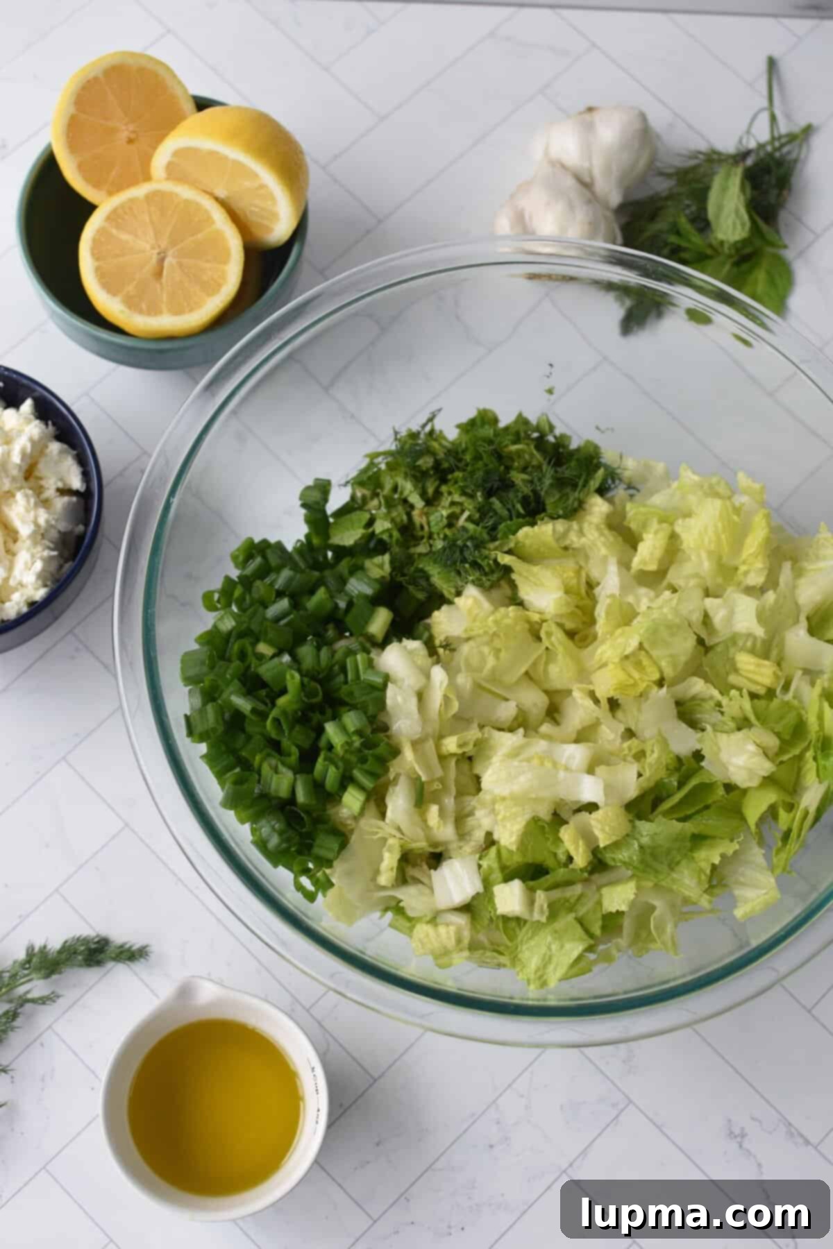 Maroulosalata Crisp Greek Lettuce Salad 6 Maroulosalata lettuce in a bowl
