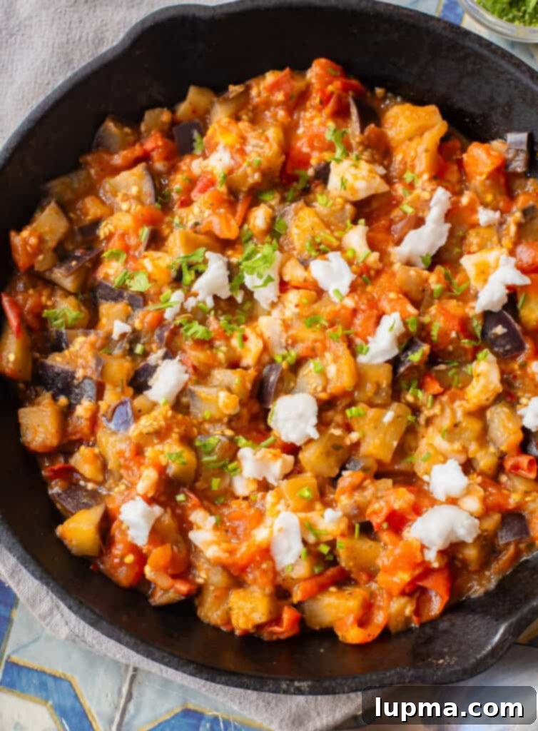 Rustic Skillet Eggplant and Tomatoes 4 Skillet Tomato and Eggplant with feta
