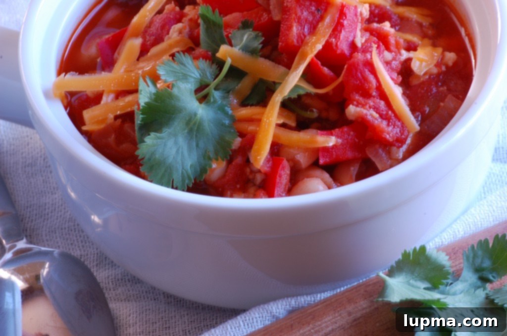 bowl of Turkey And White Bean Chili