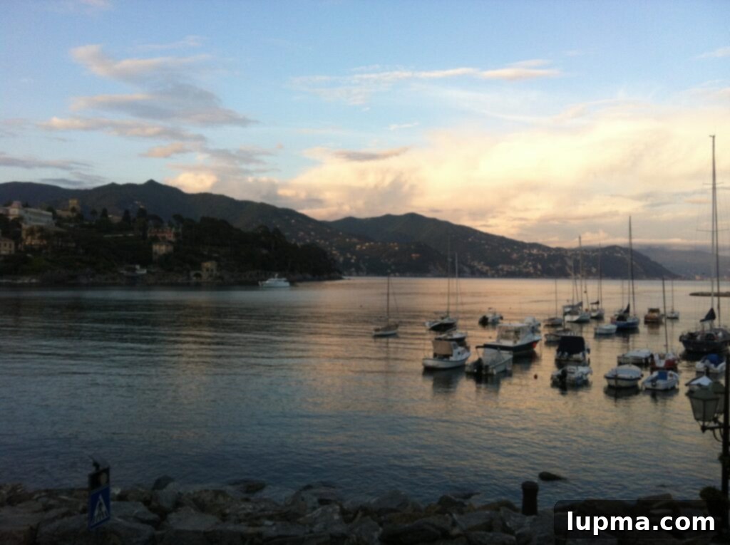 Cinque Terre and Santa Margherita Italy Coastal Charms 5 Santa Margherita Ligure harbor at sunset, boats gently rocking on the water