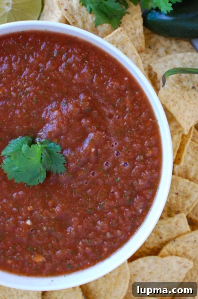 Zesty Homestyle Salsa 2 Homemade Salsa in white bowl