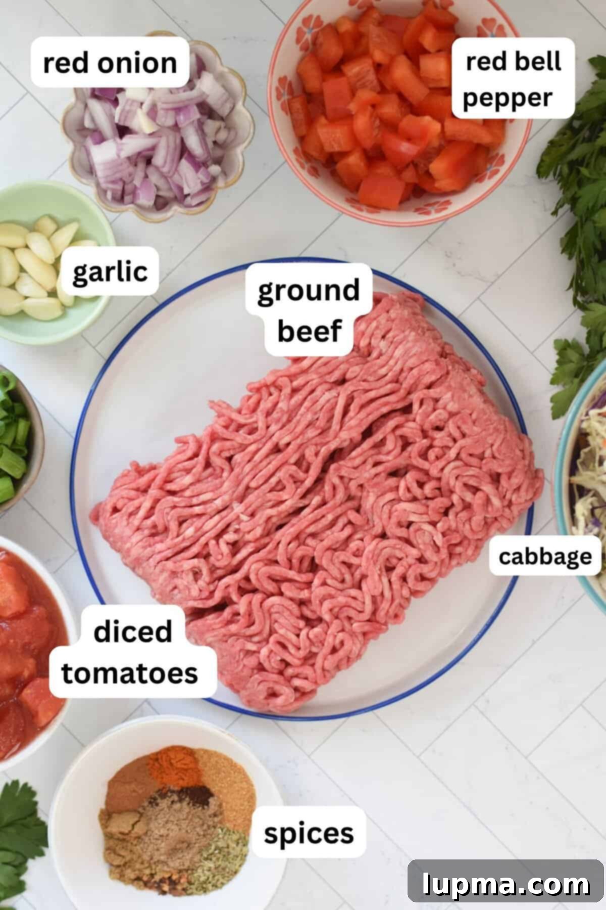 Mediterranean Beef and Cabbage Stir-fry recipe ingredients 
