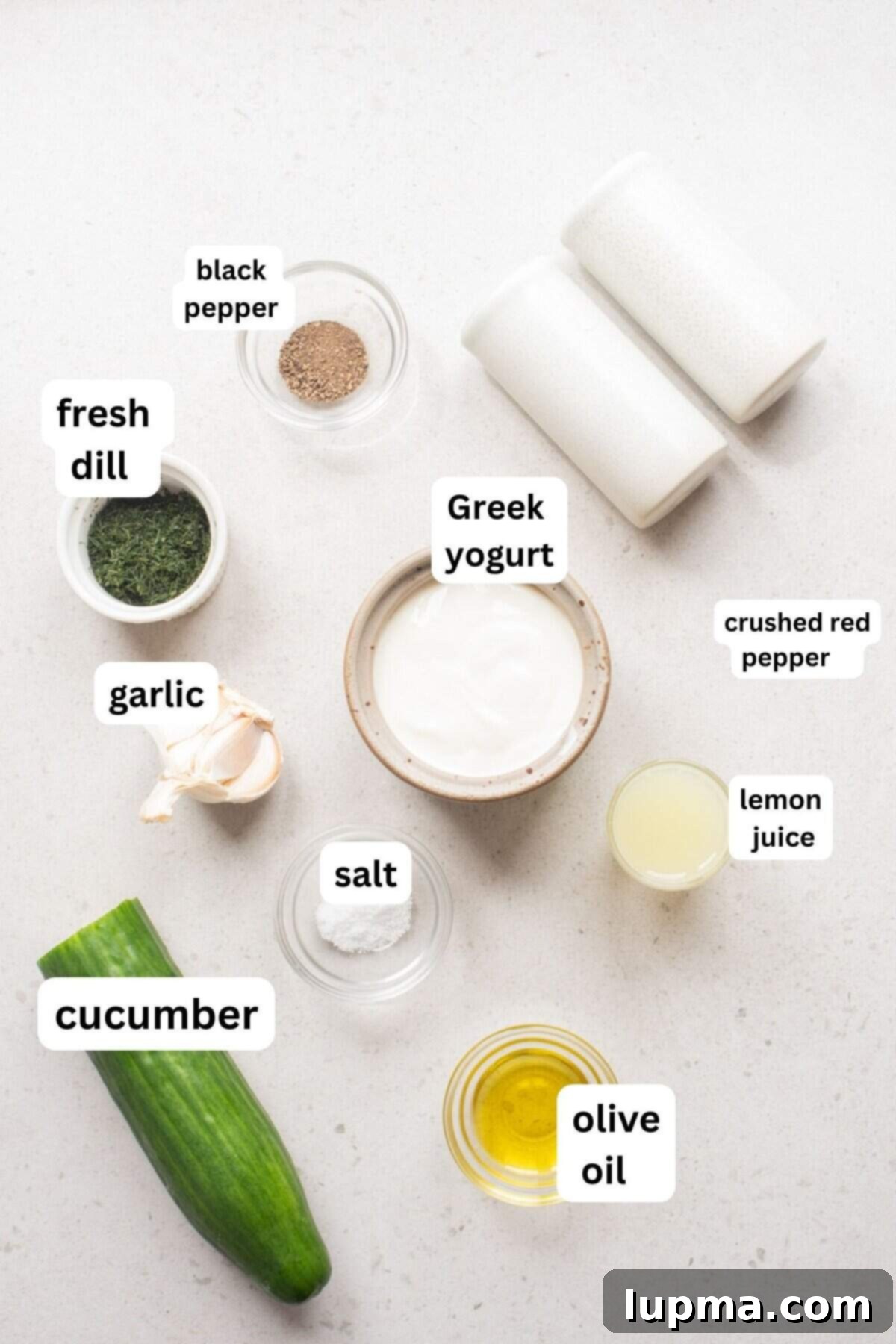 Classic Tzatziki Sauce recipe ingredients