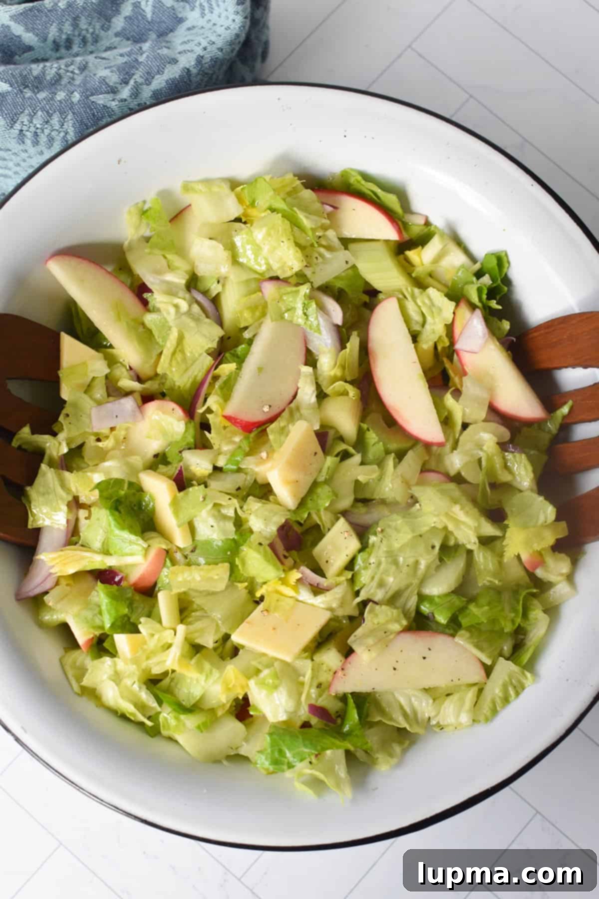 Apple and Celery Crunch: A Refreshing Salad Recipe 9 Apple Celery Salad in a white bowl