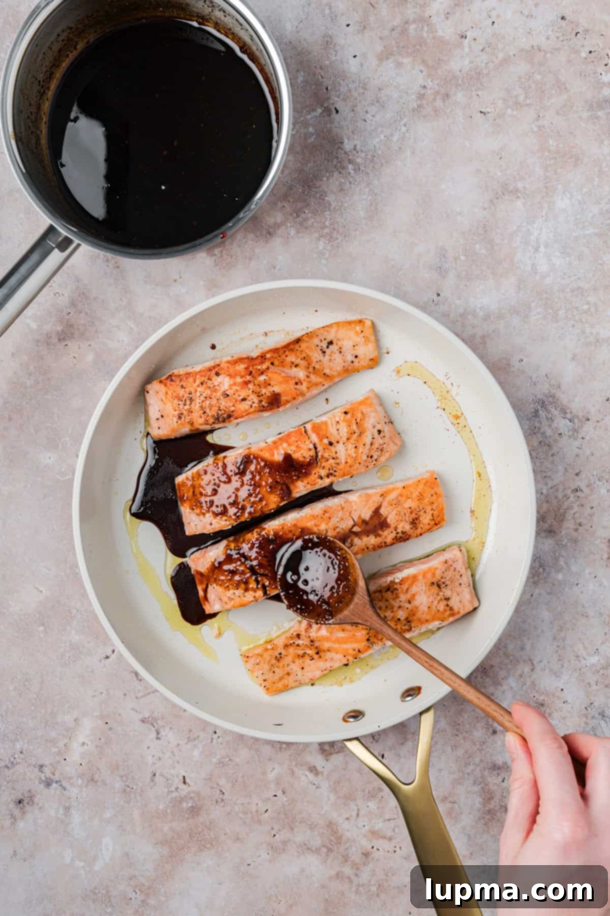 Bourbon Salmon with a glaze 