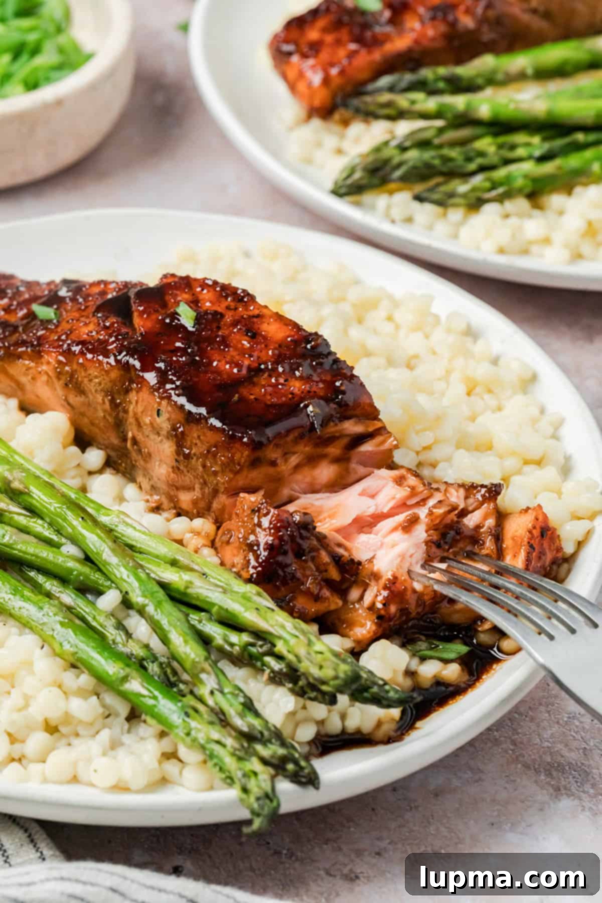 Bourbon Salmon with fork