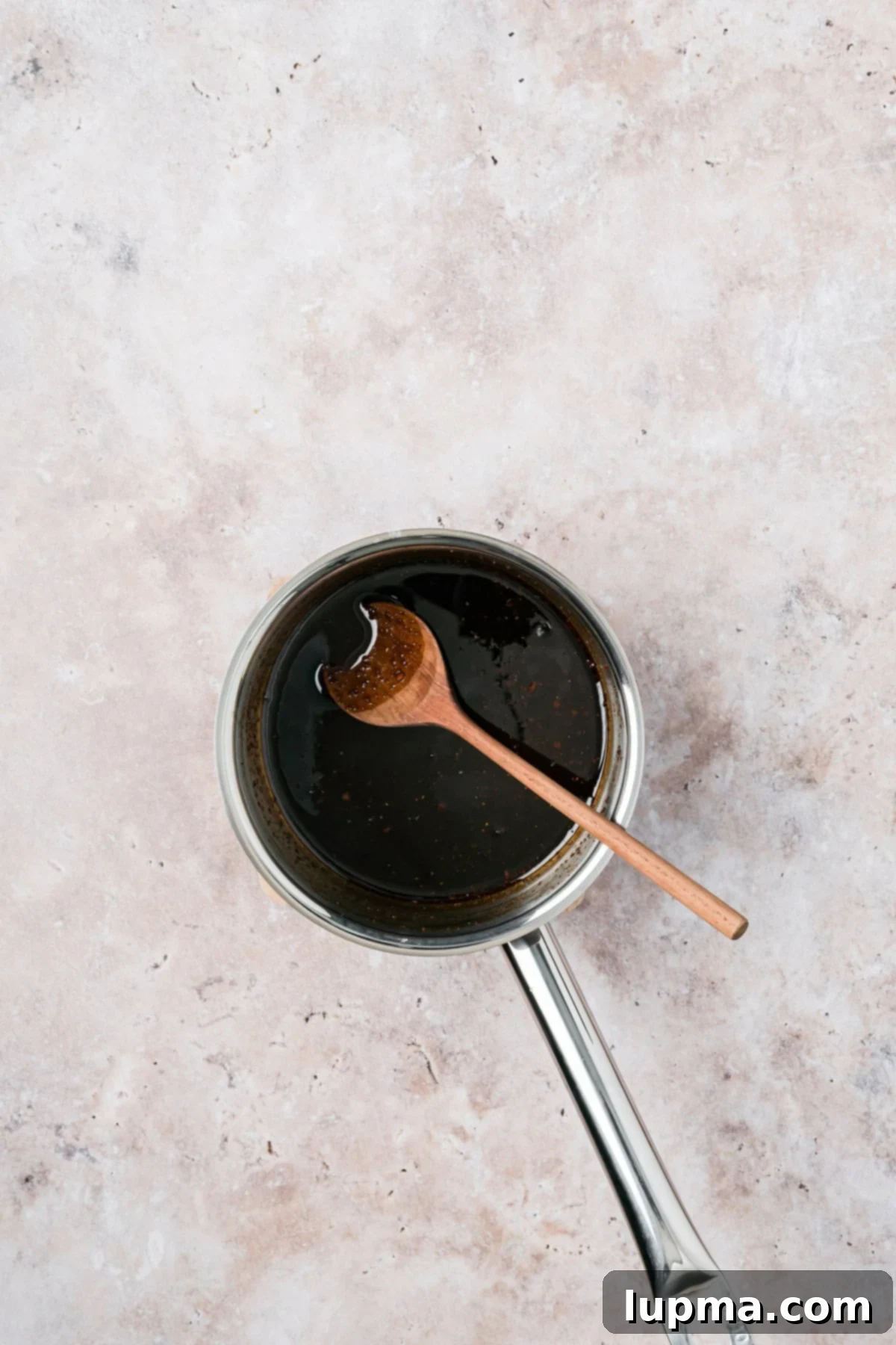 Bourbon Glazed Salmon glaze in a pot