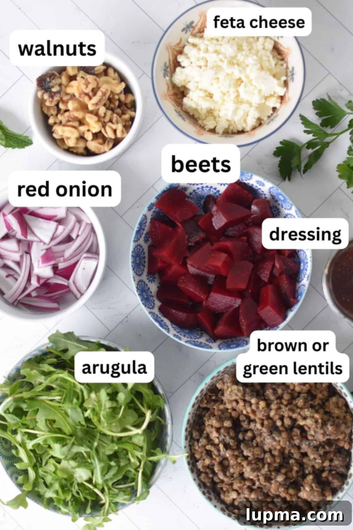 Lentil and Beet Salad recipe ingredients