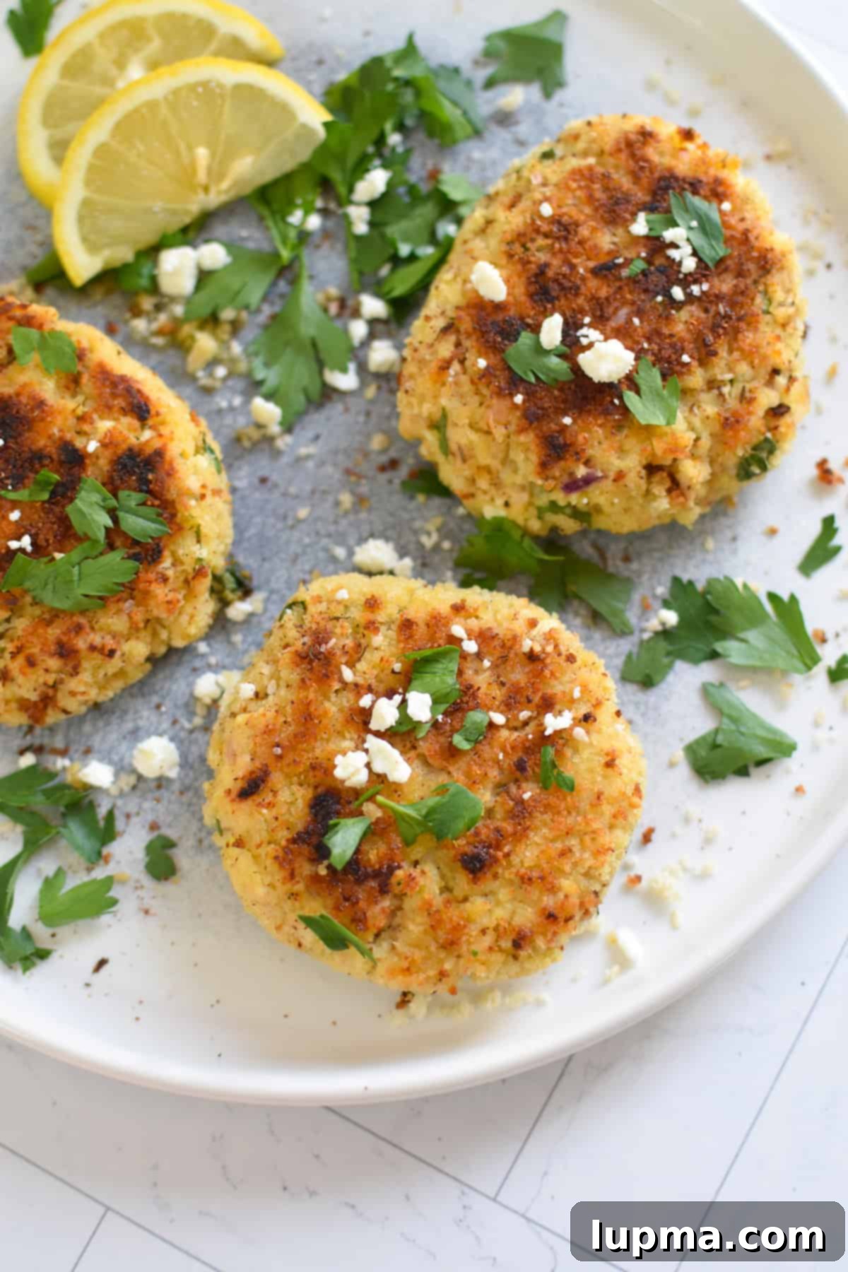 Mediterranean Salmon Cakes with Feta and Herbs