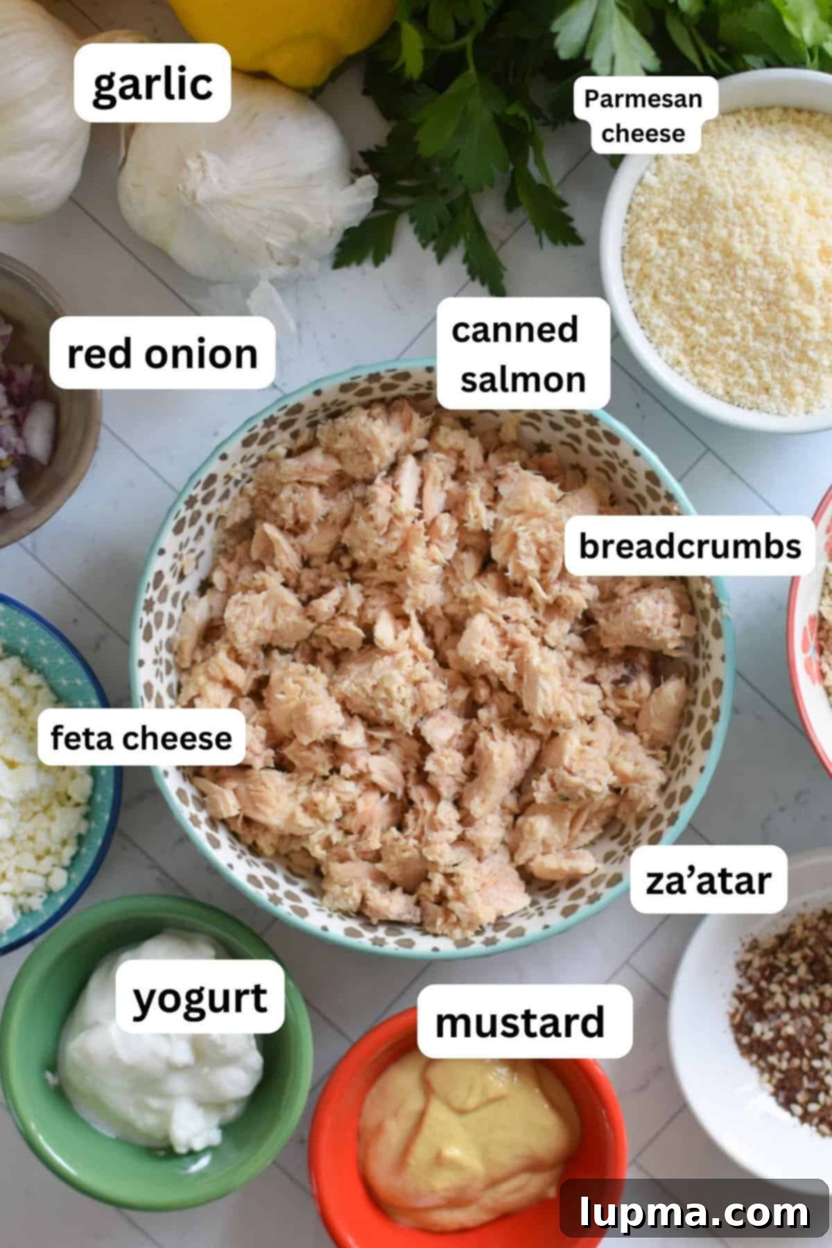 Mediterranean Salmon Cakes Recipe Ingredients