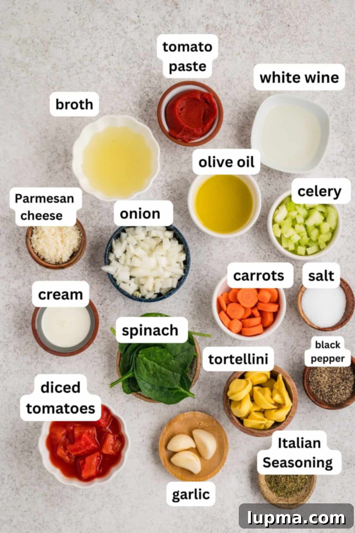 Creamy Tortellini Soup recipe ingredients