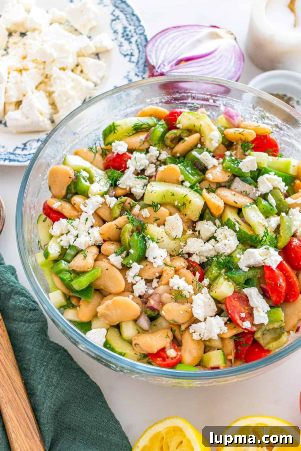 Greek Gigantes Bean Salad 2 Mediterranean Butter Bean Salad with feta