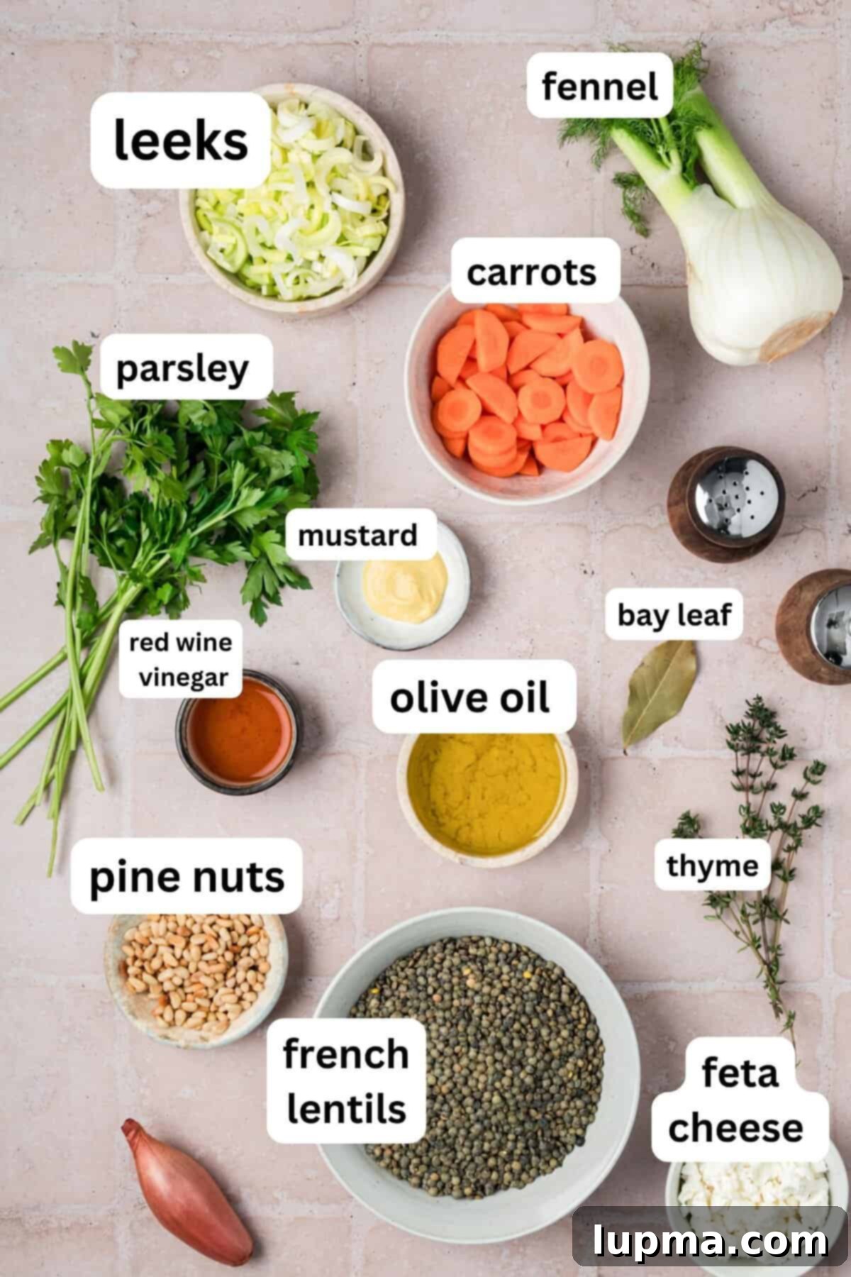 Easy French Lentil Salad with leeks