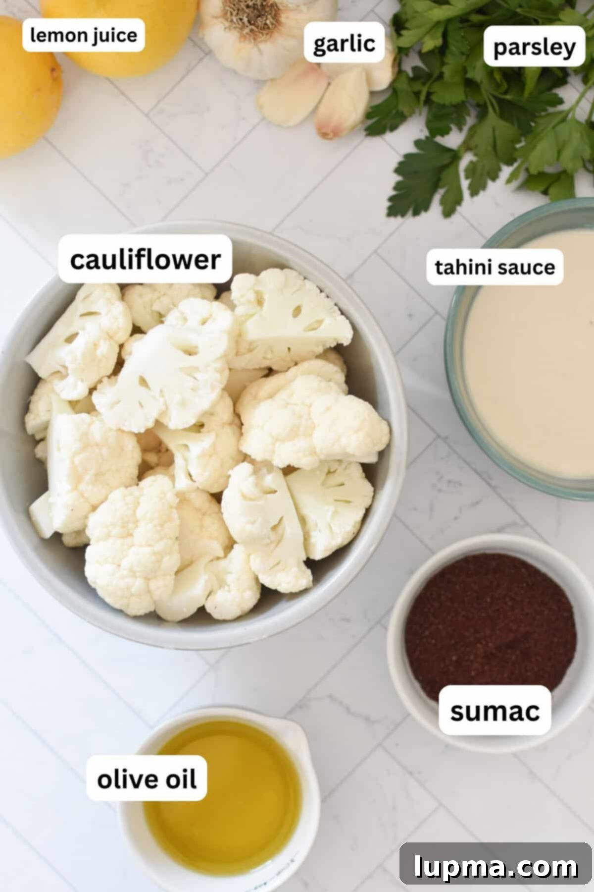 Lebanese Tahini Cauliflower 5 Oven Roasted Lebanese Cauliflower with Lemon Tahini Sauce