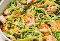 Your Go-To 25 Minute Salmon Pesto Pasta