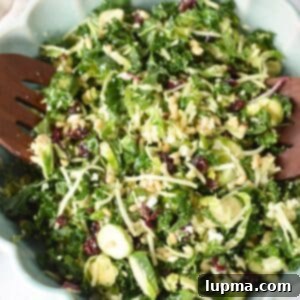Easy Kale Brussels Sprout Salad, a fresh and healthy dish