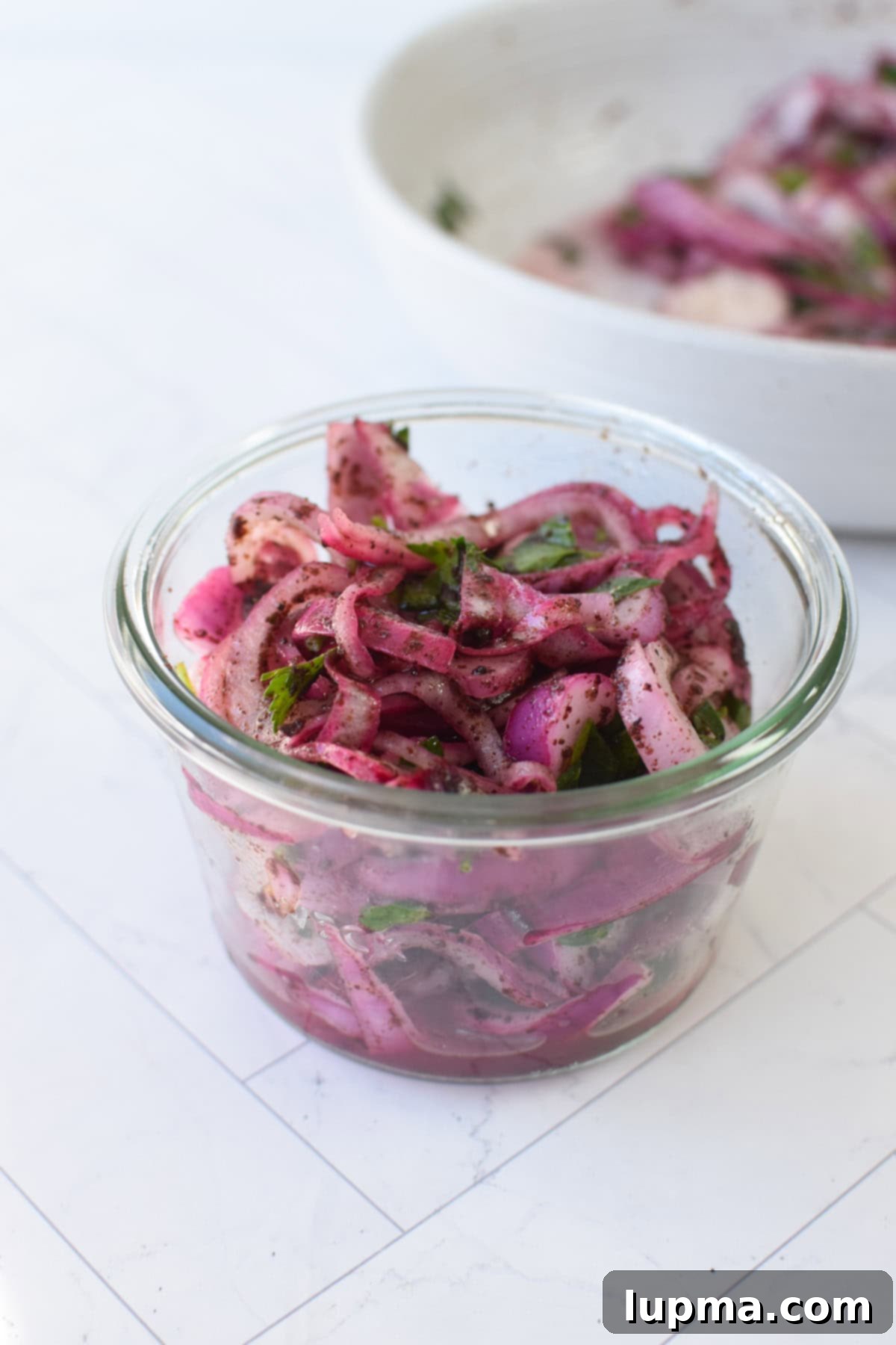 Easy Sumac Onions in a mason jar 