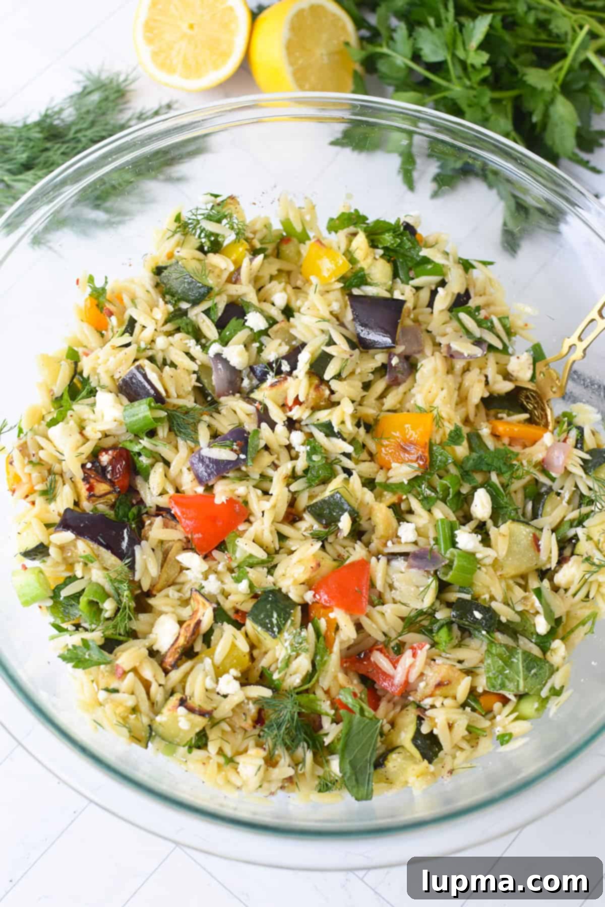 Roasted Vegetables in a glass bowl 