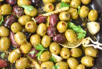 Mediterranean Warm Lemon Olives with Herb Garlic Dip — 10 Minutes