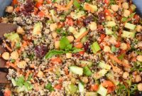 Moroccan Chickpea Salad with Roasted Veggies & Citrus Dressing