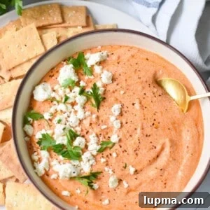 Easy Spicy Roasted Red Pepper Feta Dip